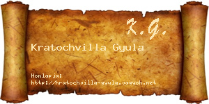Kratochvilla Gyula névjegykártya