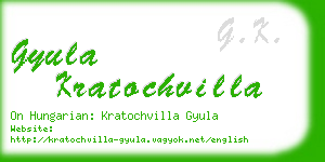 gyula kratochvilla business card